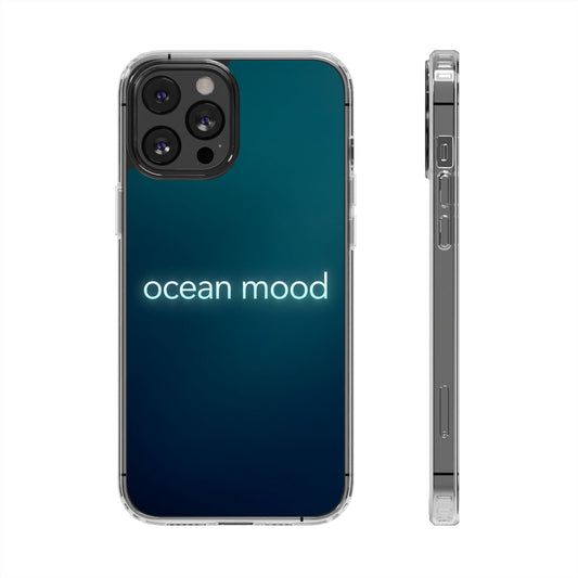 Dark Ocean Mood Neon Typography Case - MagSafe Compatible Minimalist Cover