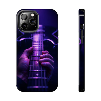 Neon Electric Guitar Tough Case - Purple Stage POV Cover for iPhone & Samsung
