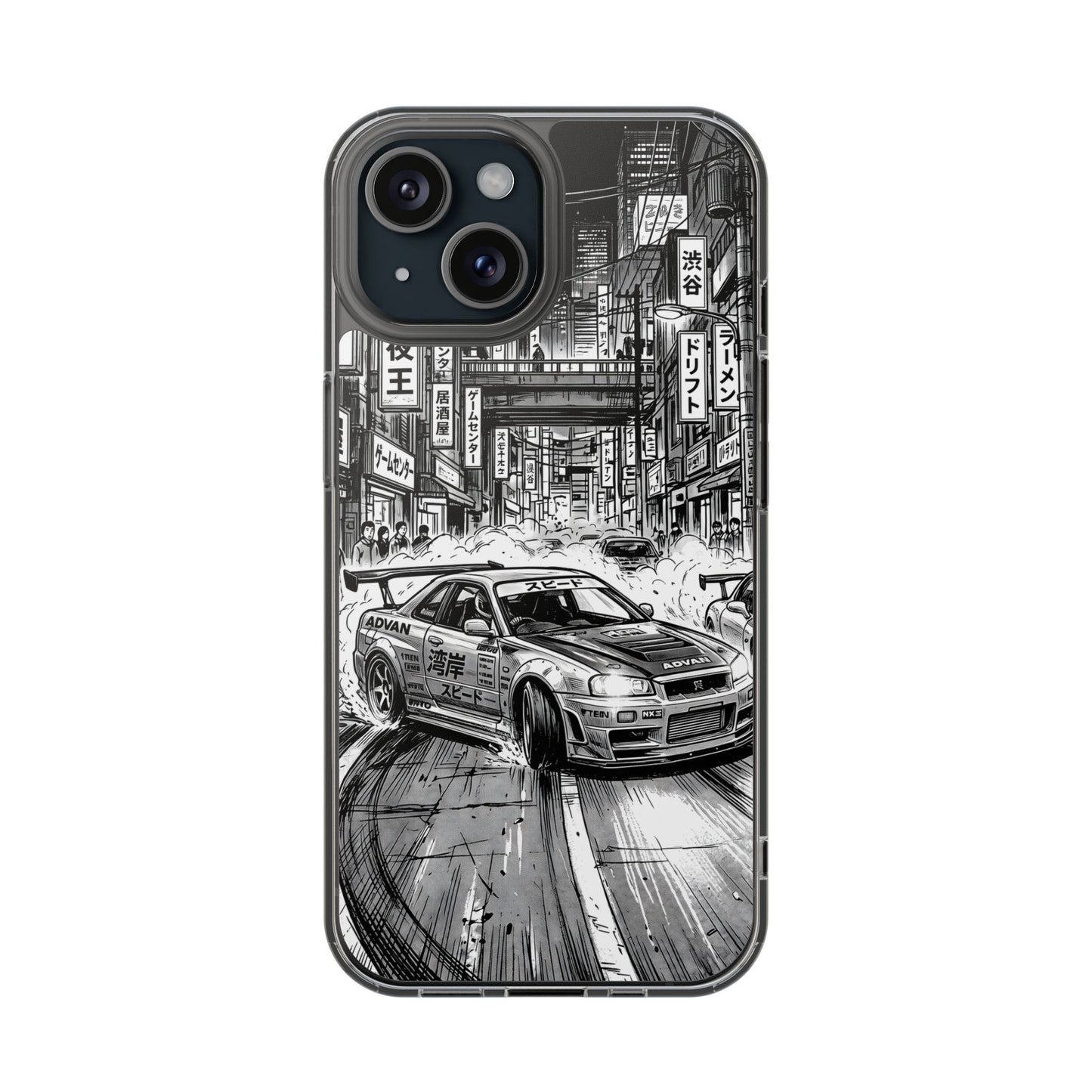 Tokyo Night Drift Manga Case - MagSafe Compatible JDM Clear Cover