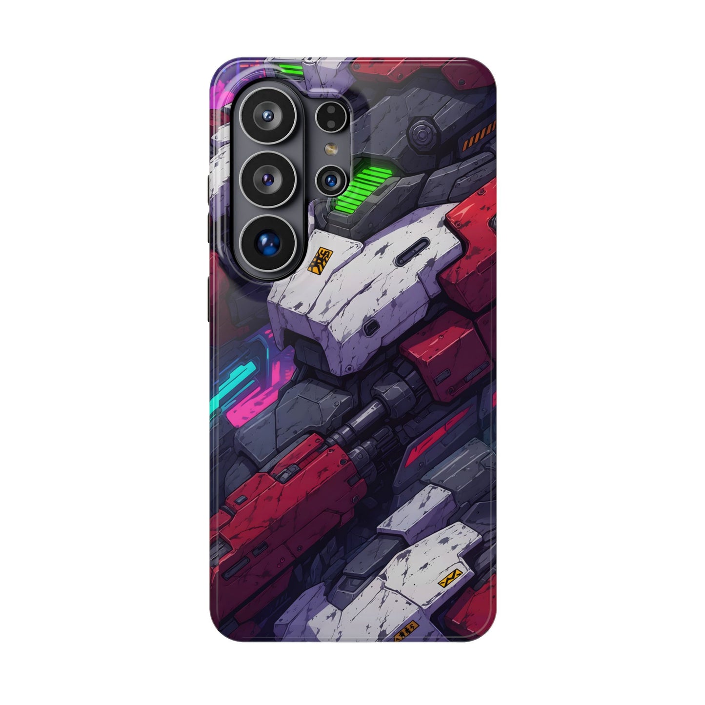 Cyber Armor: Battle-Worn Mecha Print MagSafe Case