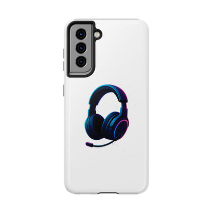 Minimalist Gaming Headset Tough Case - Clean Tech Cover for iPhone & Samsung