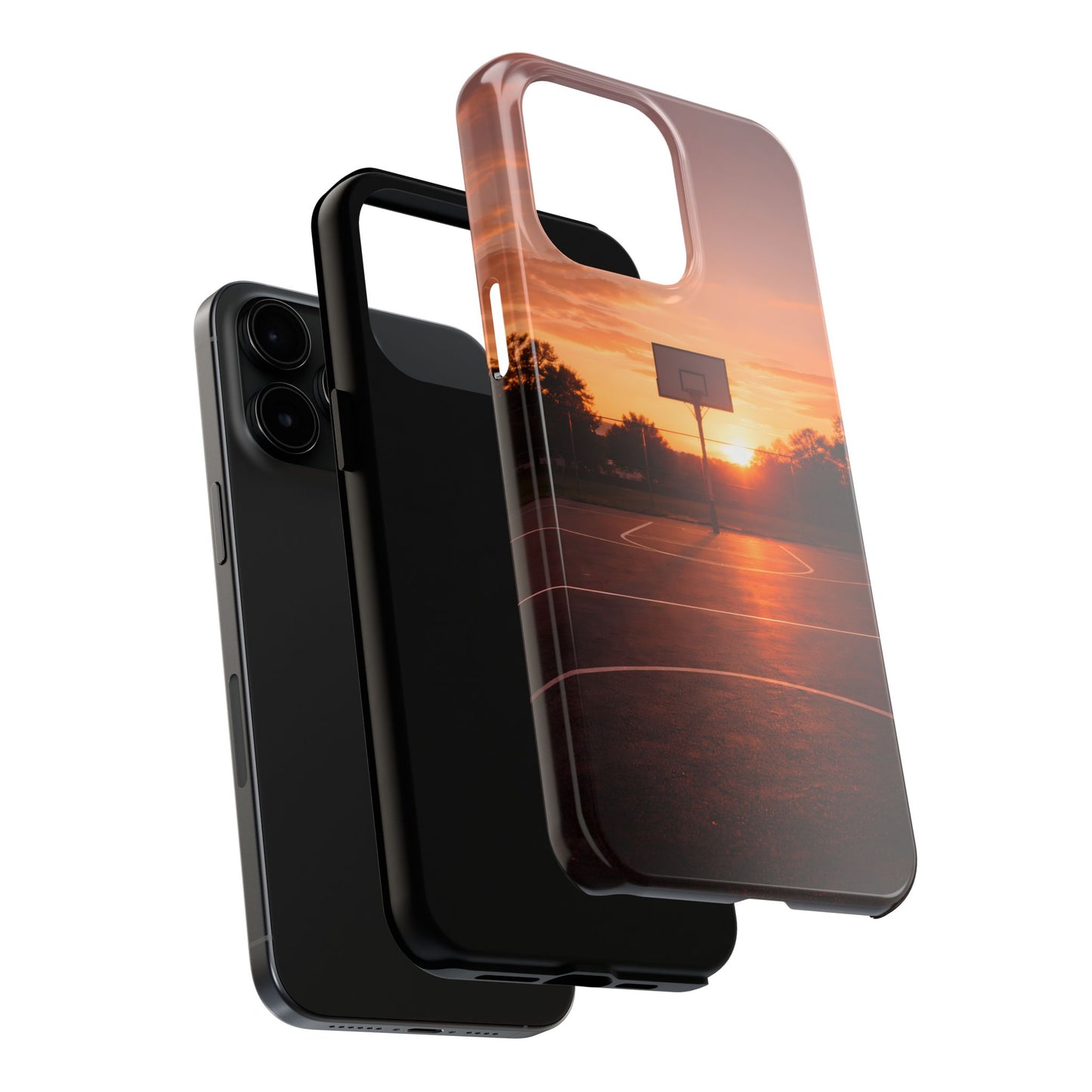 Golden Hour Basketball Court Tough Case - Urban Sunset Cover for iPhone & Samsung