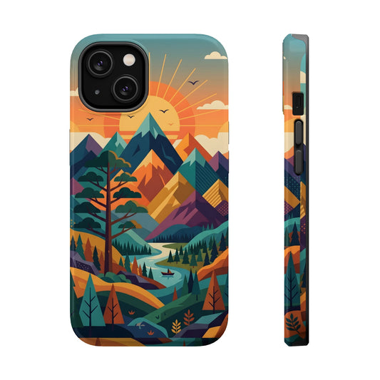 Retro Sunset Mountain Magnetic Impact Case