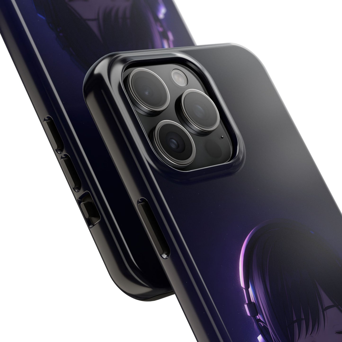 Midnight Lofi Anime Girl Tough Case - Deep Purple Music Cover for iPhone & Samsung