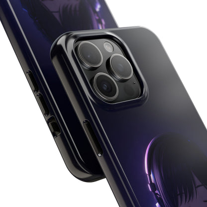 Midnight Lofi Anime Girl Tough Case - Deep Purple Music Cover for iPhone & Samsung