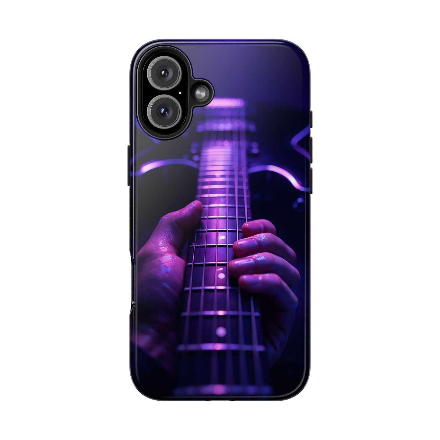 Neon Electric Guitar Tough Case - Purple Stage POV Cover for iPhone & Samsung