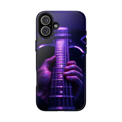Neon Electric Guitar Tough Case - Purple Stage POV Cover for iPhone & Samsung