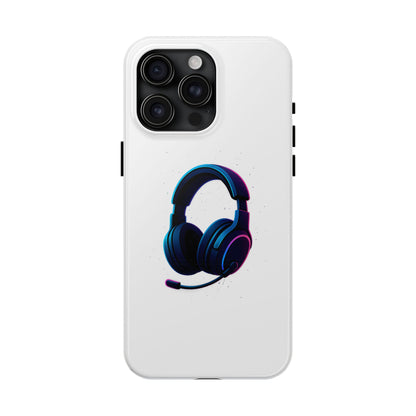 Minimalist Gaming Headset Tough Case - Clean Tech Cover for iPhone & Samsung