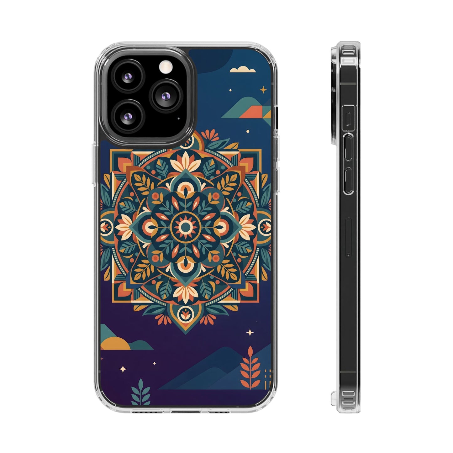 Mystic Desert Mandala Clear Case - MagSafe Compatible Boho Cover