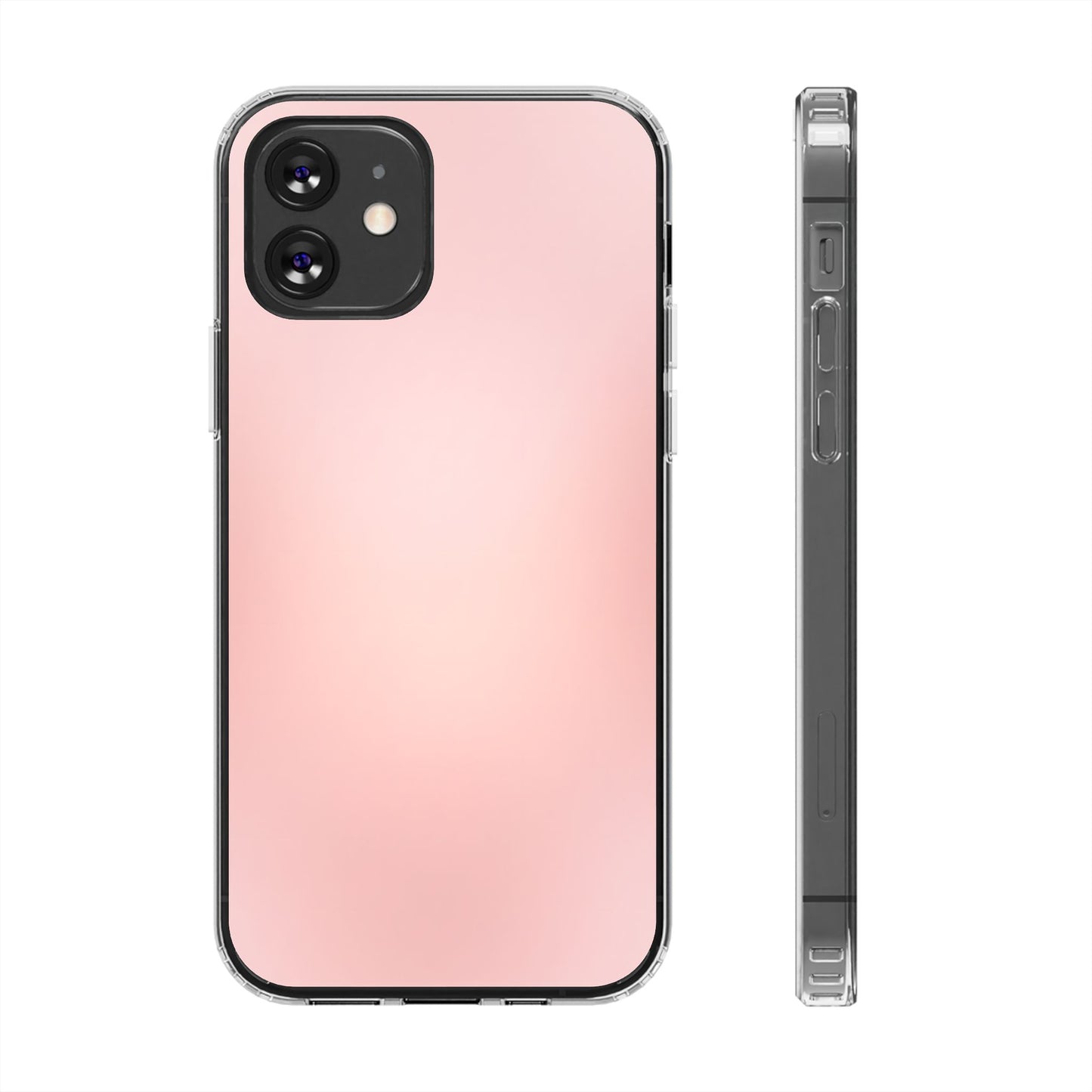 Soft Blush Pink Minimalist Clear Case - Sleek Matte Aesthetic Cover