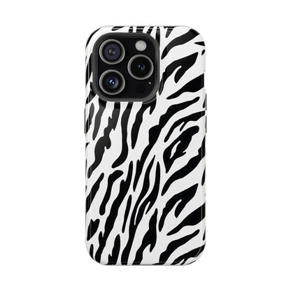 Monochrome Safari: Classic Black & White Zebra MagSafe Case