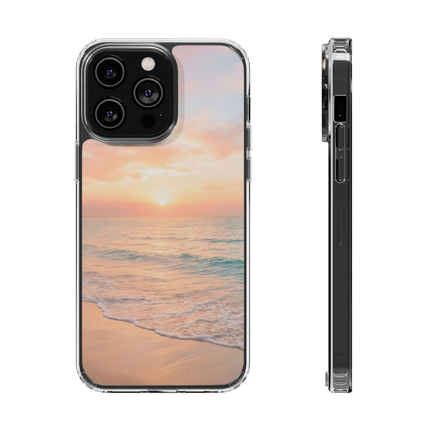 Serene Coastal Sunset Clear Case - MagSafe Compatible Beach Cover