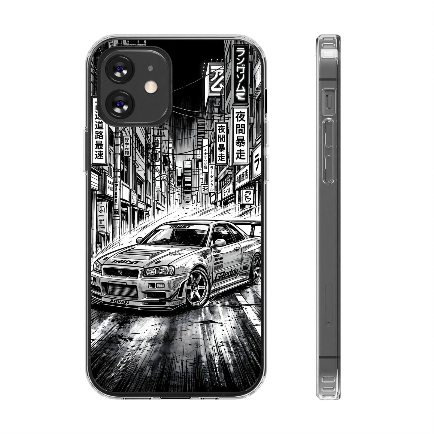 Tokyo Night Drift Manga Case - MagSafe Compatible JDM Clear Cover