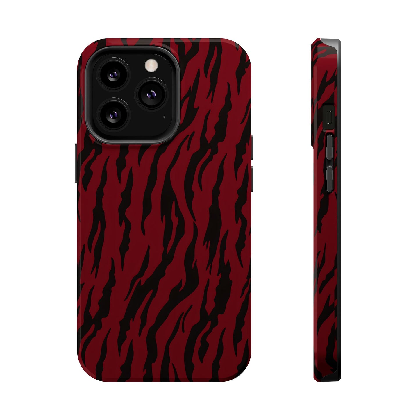 Crimson Instinct: Bold Red Tiger Print MagSafe Case