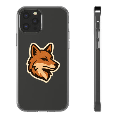 Clear Fox Emblem Phone Case - Vintage Wildlife Sticker Transparent Cover