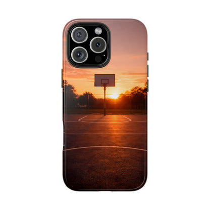 Golden Hour Basketball Court Tough Case - Urban Sunset Cover for iPhone & Samsung