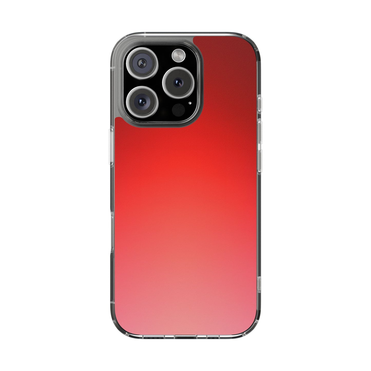 Vibrant Cherry Aura Clear Case - MagSafe Compatible Red Gradient Cover