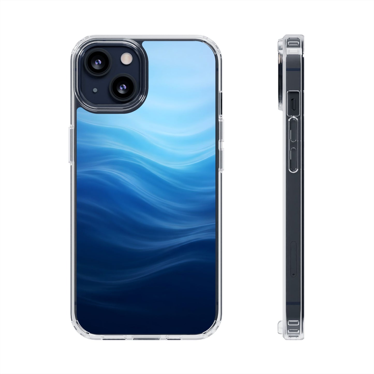 Deep Ocean Waves Clear Case - MagSafe Compatible Coastal Cover