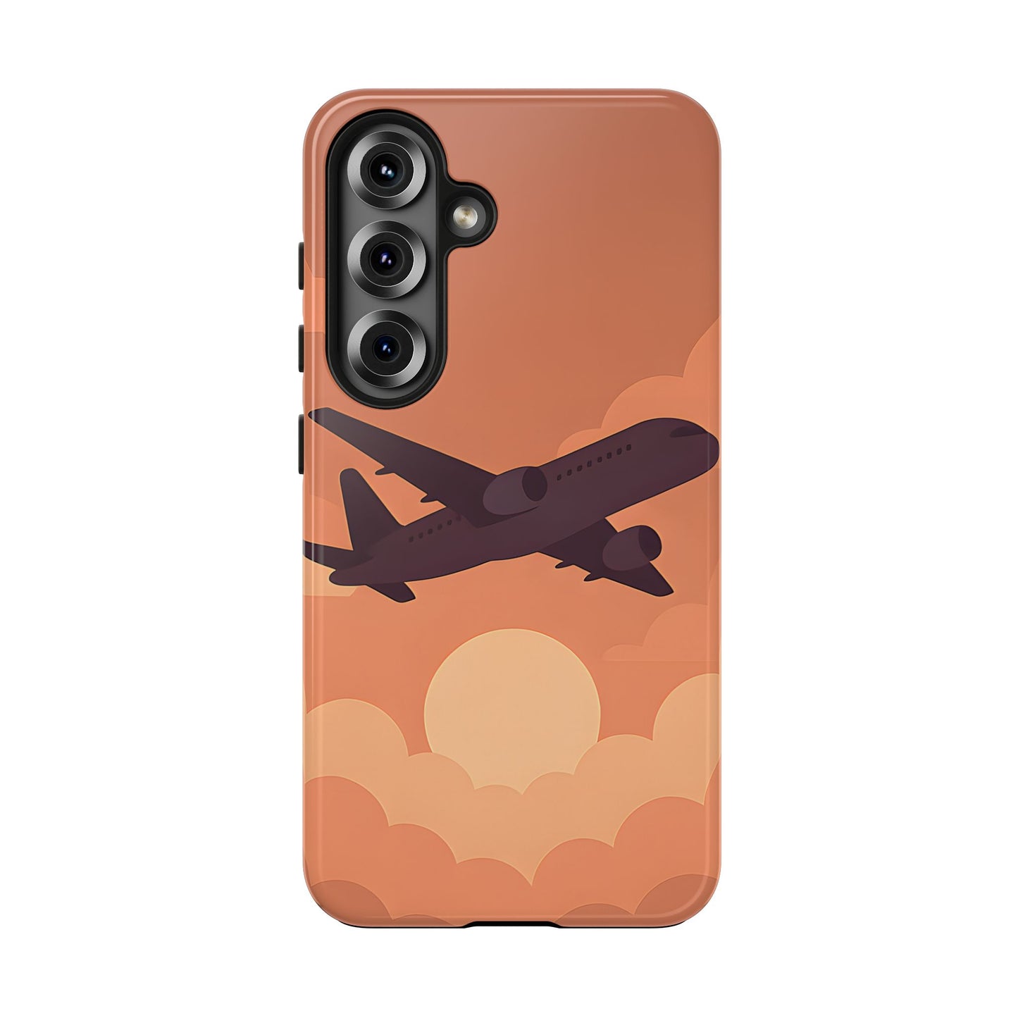 Golden Skies Airplane Tough Case - Minimalist Aviation Cover for iPhone & Samsung