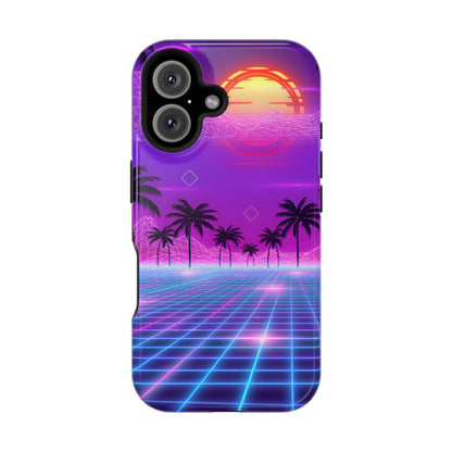 Neon Horizon: Premium Synthwave Sunset MagSafe Case