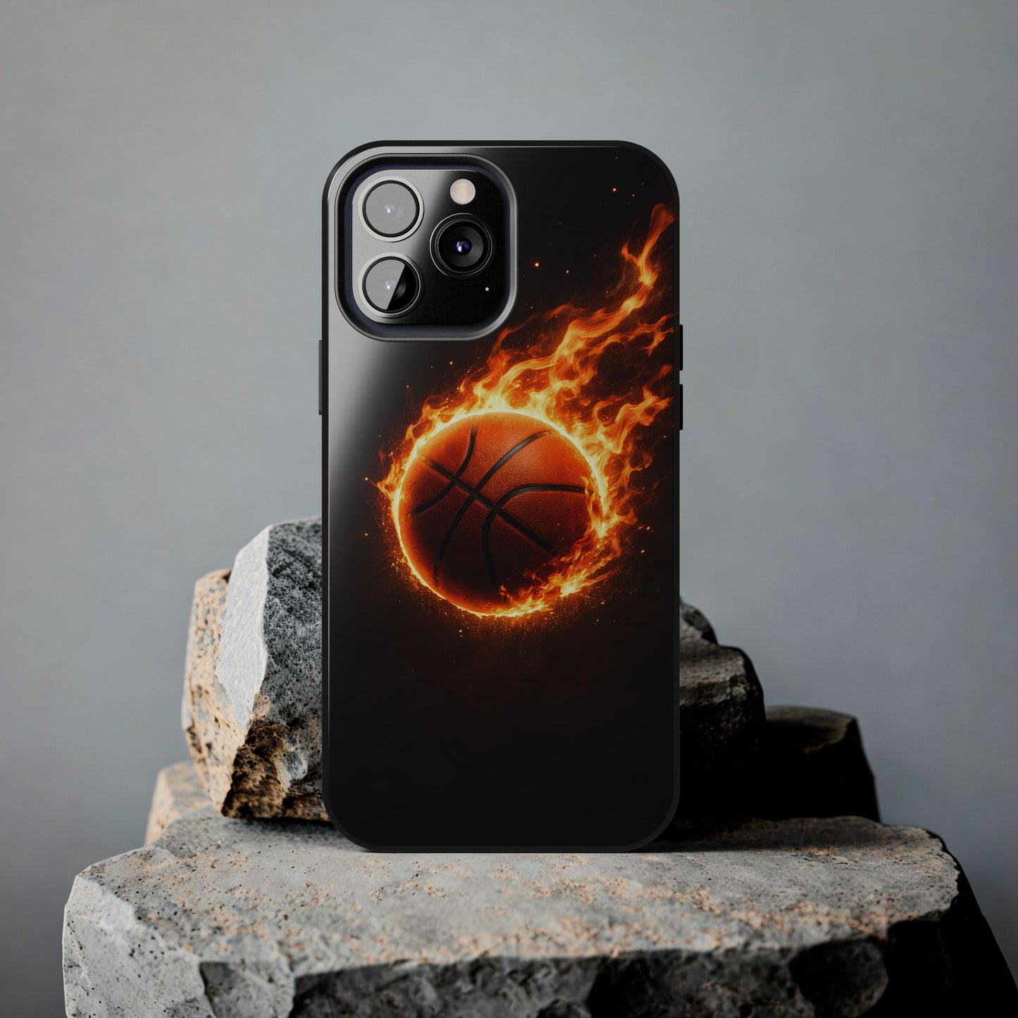 Flaming Basketball Tough Case - Fire Ball Sports Cover for iPhone & Samsung