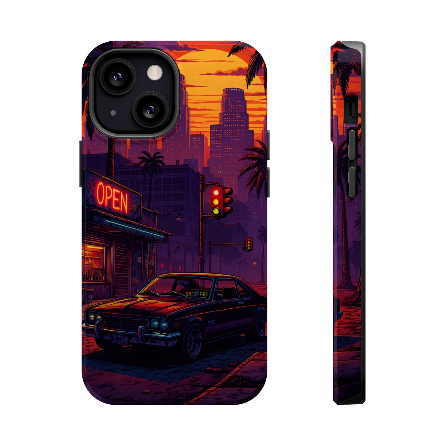 Lofi Midnight Drive: Retro Muscle Car MagSafe Case