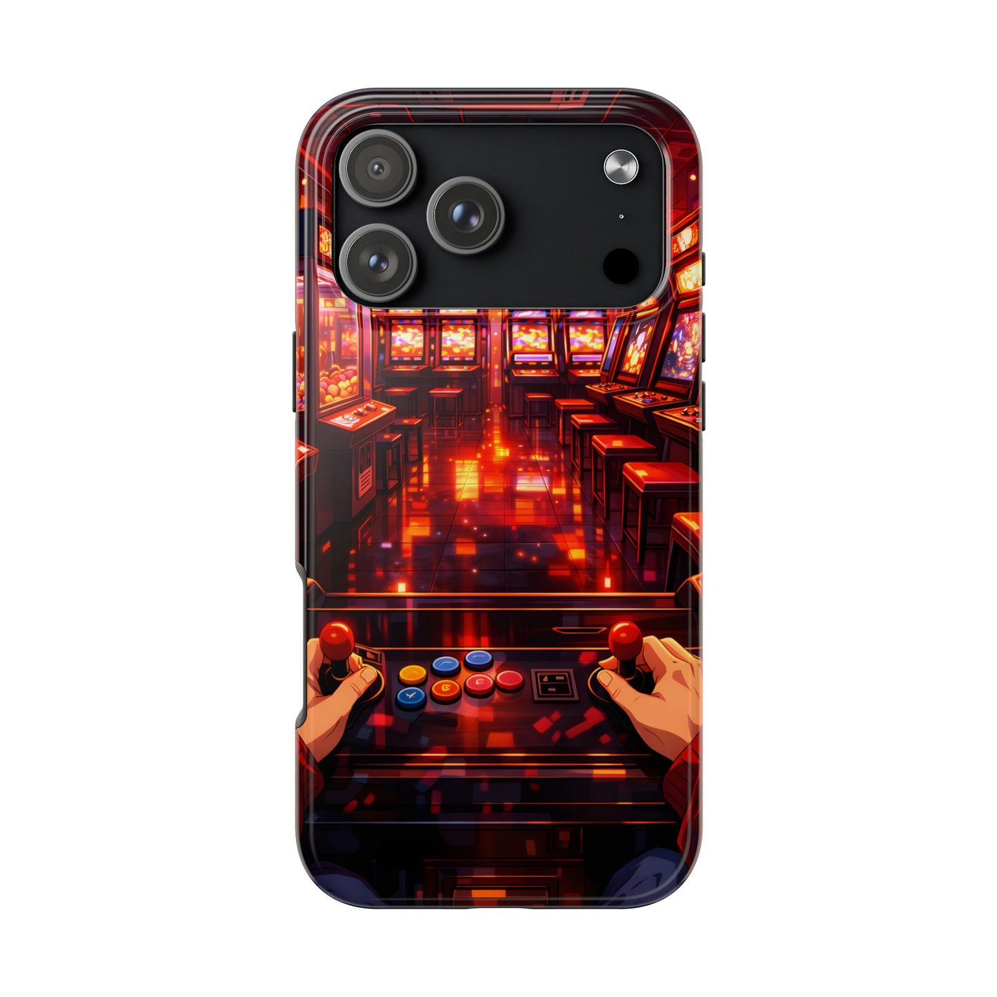 Retro Arcade Game POV Tough Case - Cyber City Gaming Cover for iPhone & Samsung