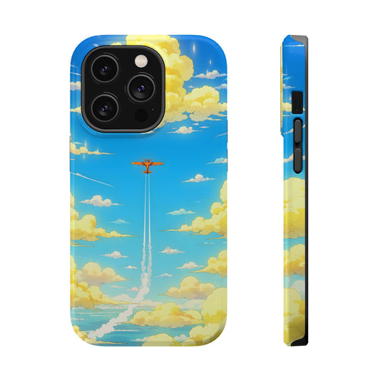 Cinematic Flight: Vintage Airplane Anime Sky MagSafe Case