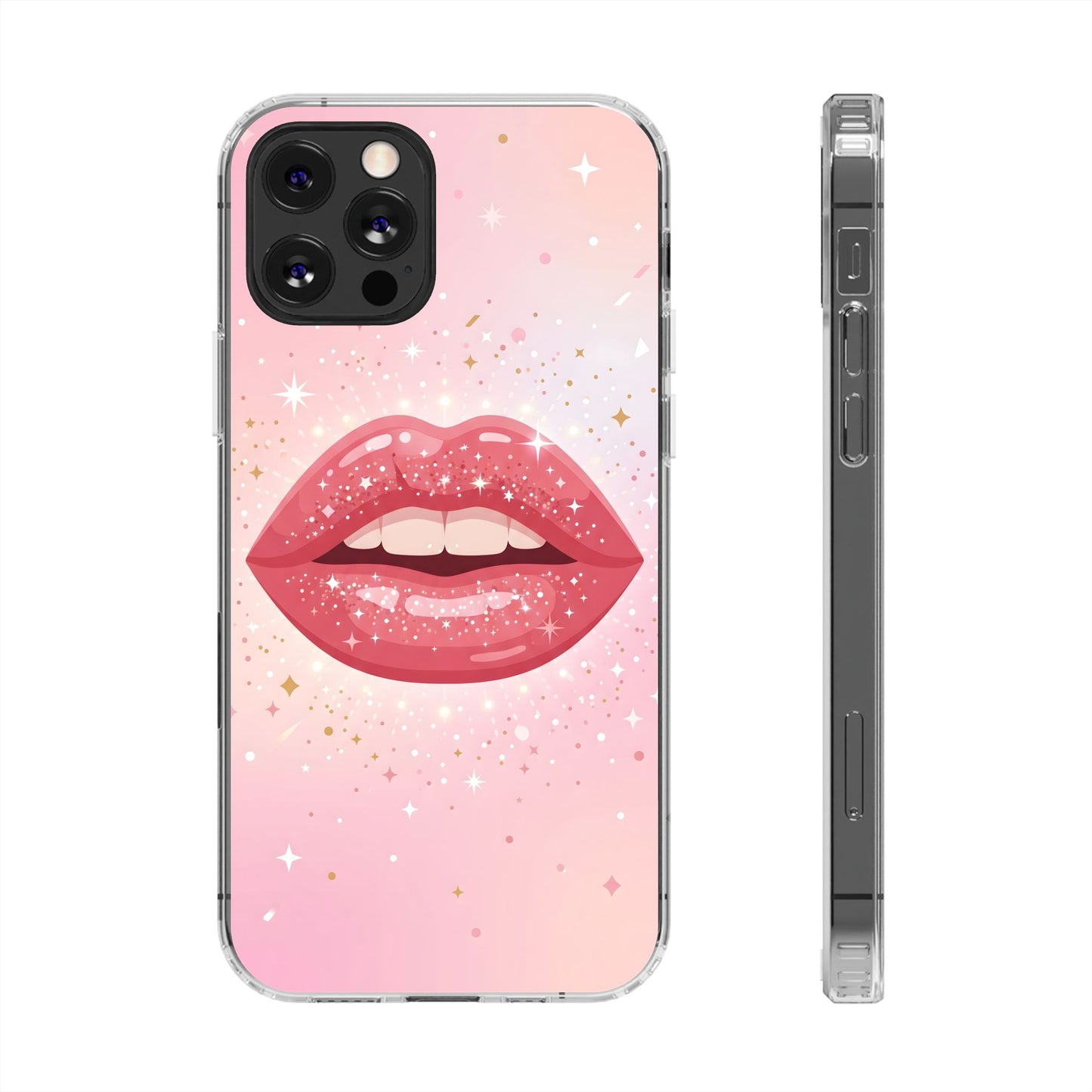 Glitter Lip Gloss Clear Case - MagSafe Compatible Y2K Aesthetic