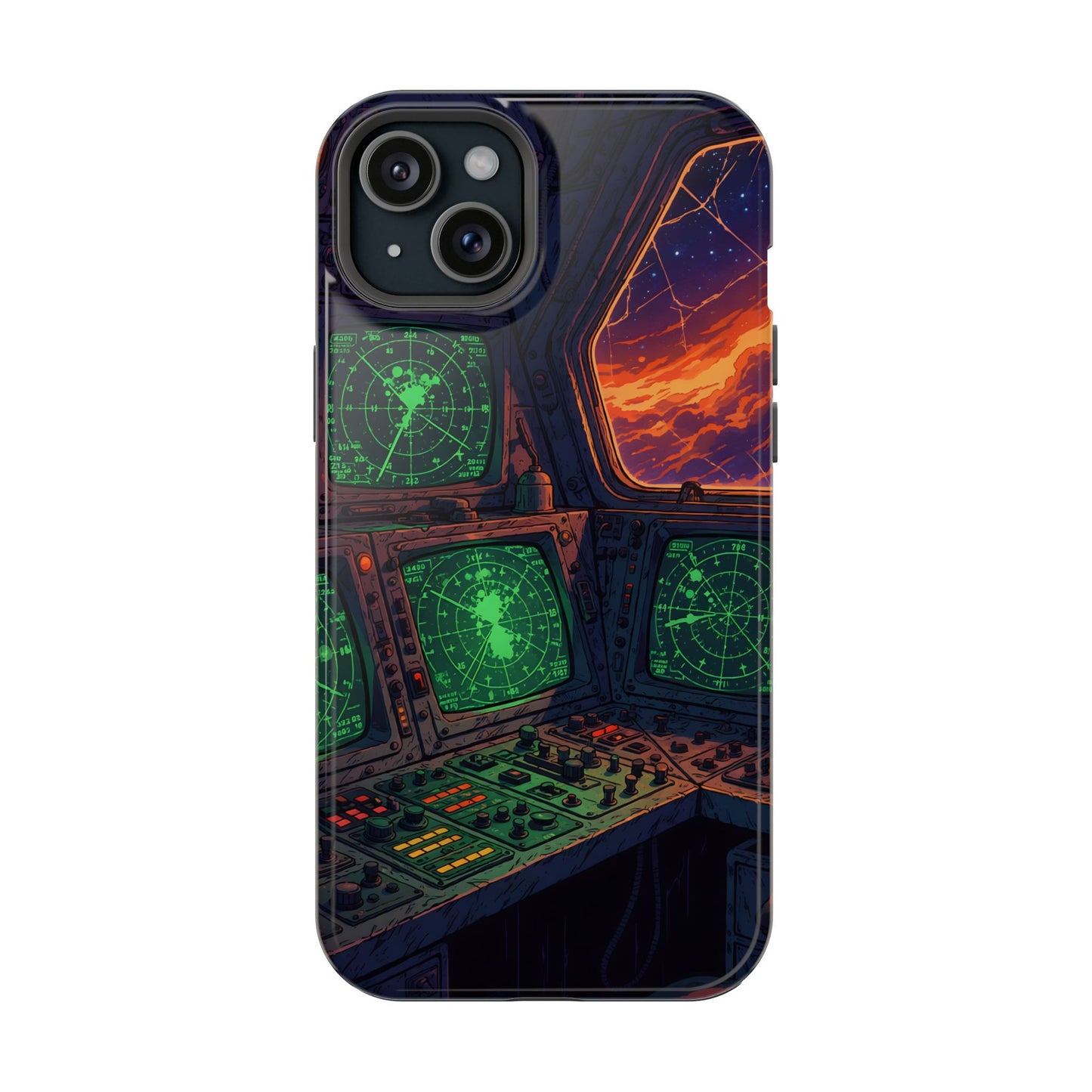 Cosmic Command: Retro Spaceship Cockpit MagSafe Case