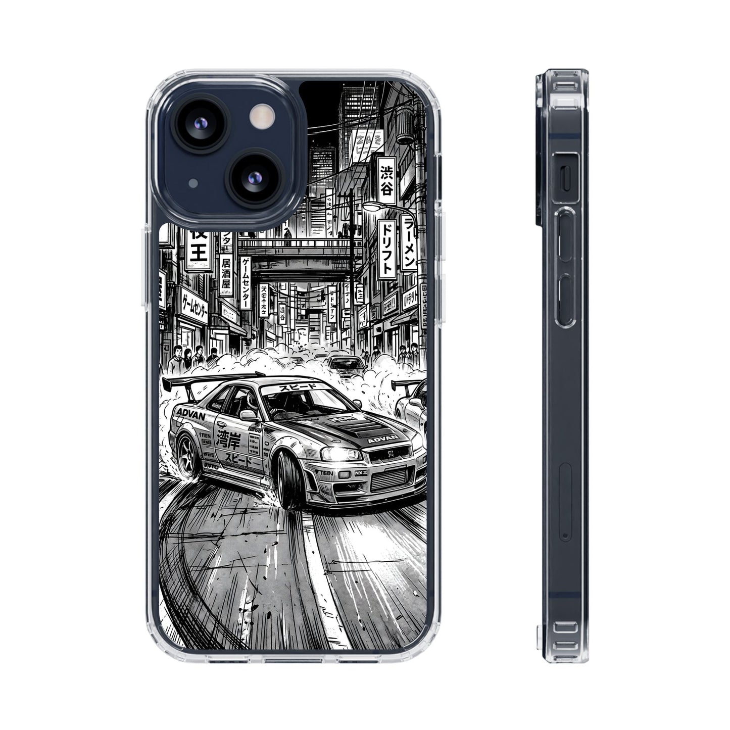 Tokyo Night Drift Manga Case - MagSafe Compatible JDM Clear Cover