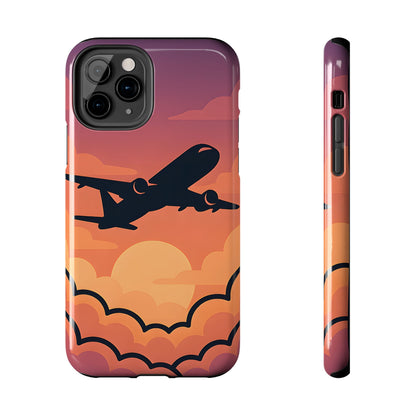 Sunset Flight Tough Case - Minimalist Aviation Aesthetic Travel Cover