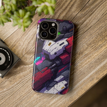 Cyber Armor: Battle-Worn Mecha Print MagSafe Case