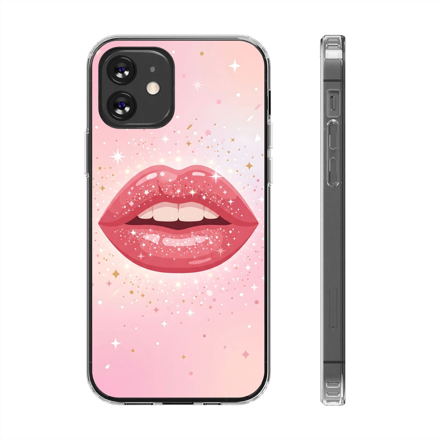 Glitter Lip Gloss Clear Case - MagSafe Compatible Y2K Aesthetic