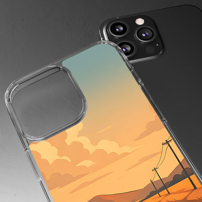 Clear Open Road Sunset Case - Minimalist Journey Aesthetic Transparent Cover