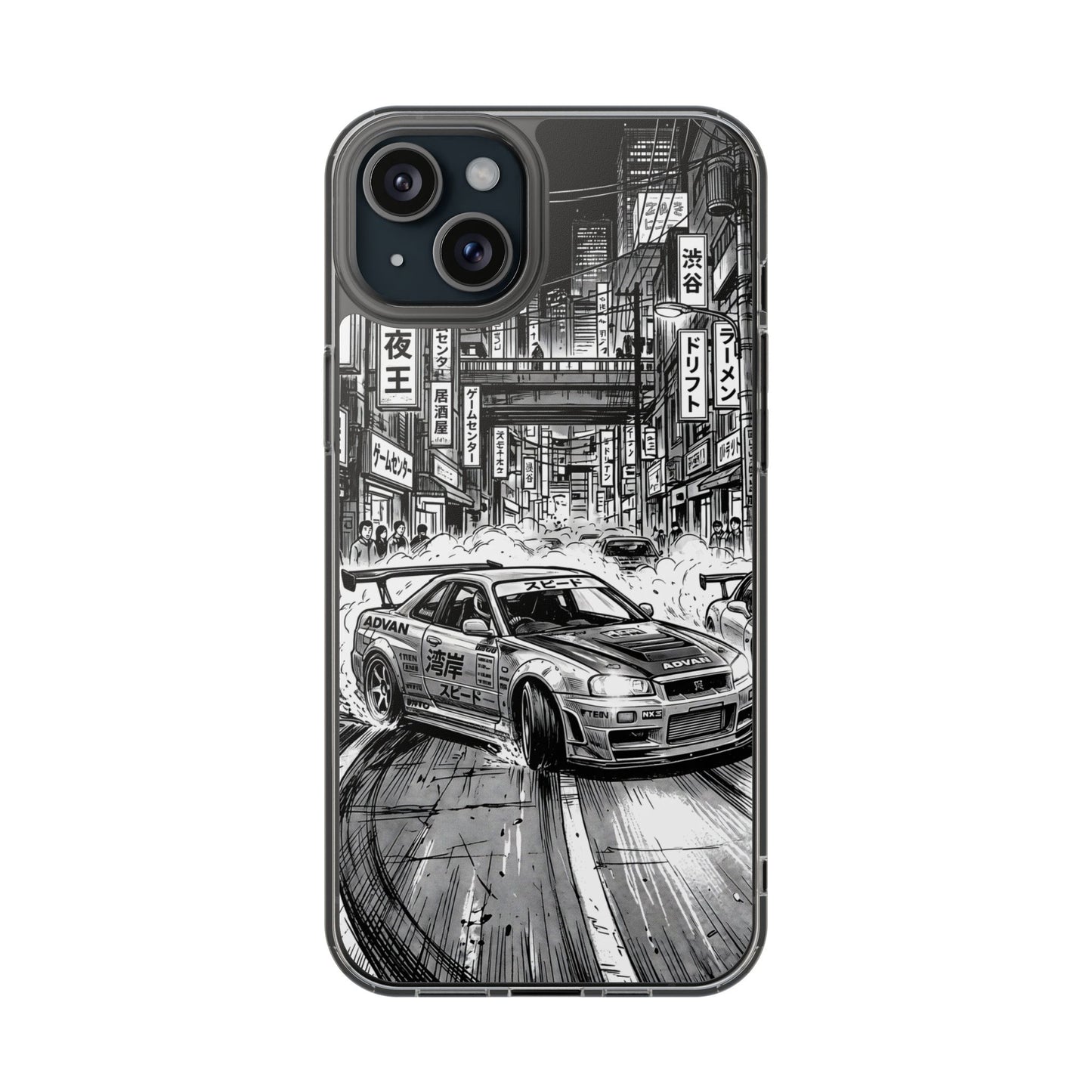 Tokyo Night Drift Manga Case - MagSafe Compatible JDM Clear Cover