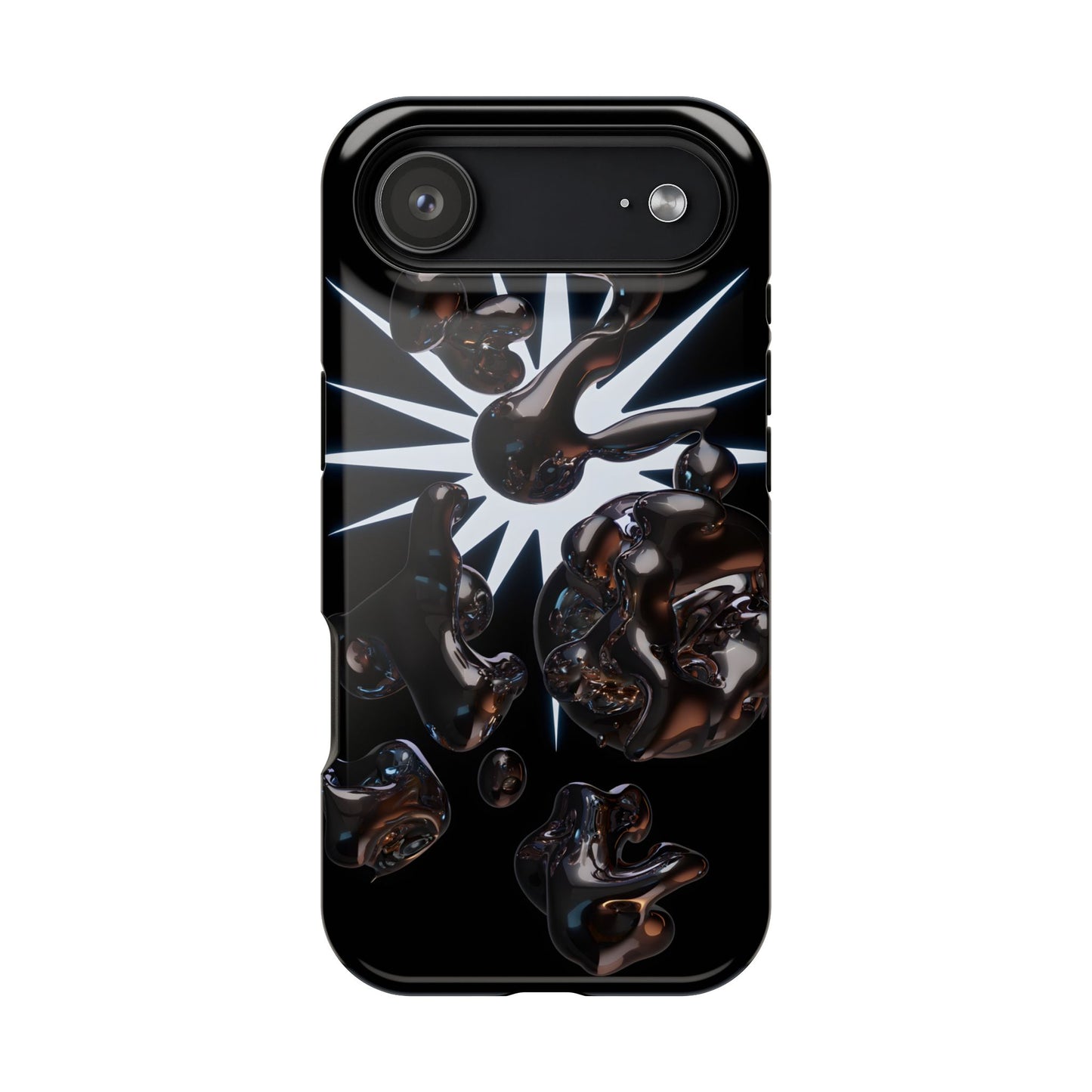 Liquid Chrome 3D Bubbles Magnetic Impact Case
