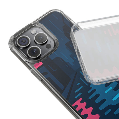 Clear Rainy Neon Street Case - Minimalist Urban Aesthetic Transparent Cover