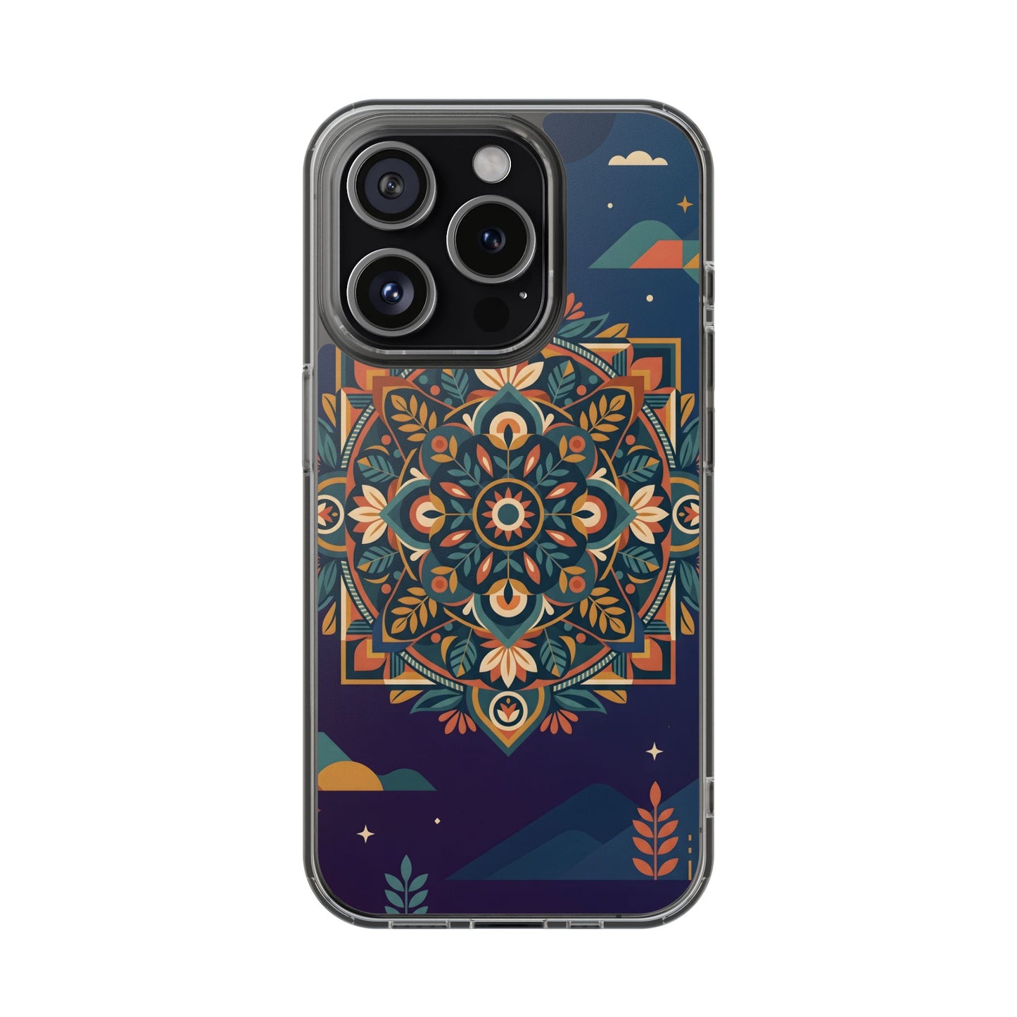 Mystic Desert Mandala Clear Case - MagSafe Compatible Boho Cover