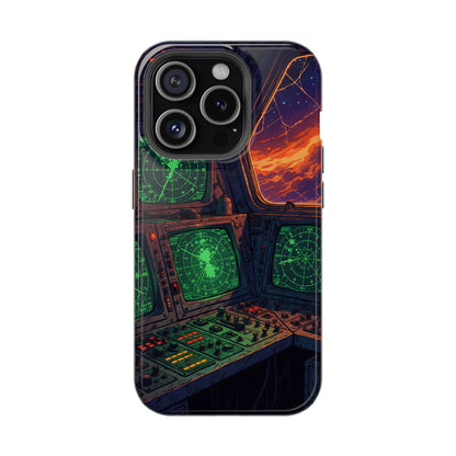 Cosmic Command: Retro Spaceship Cockpit MagSafe Case