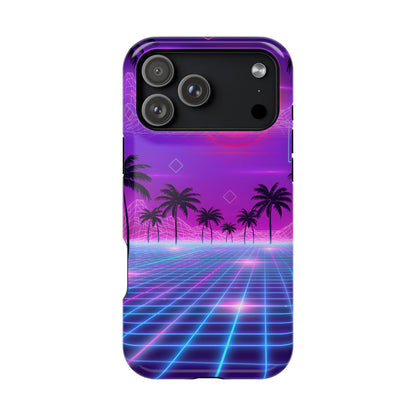 Neon Horizon: Premium Synthwave Sunset MagSafe Case