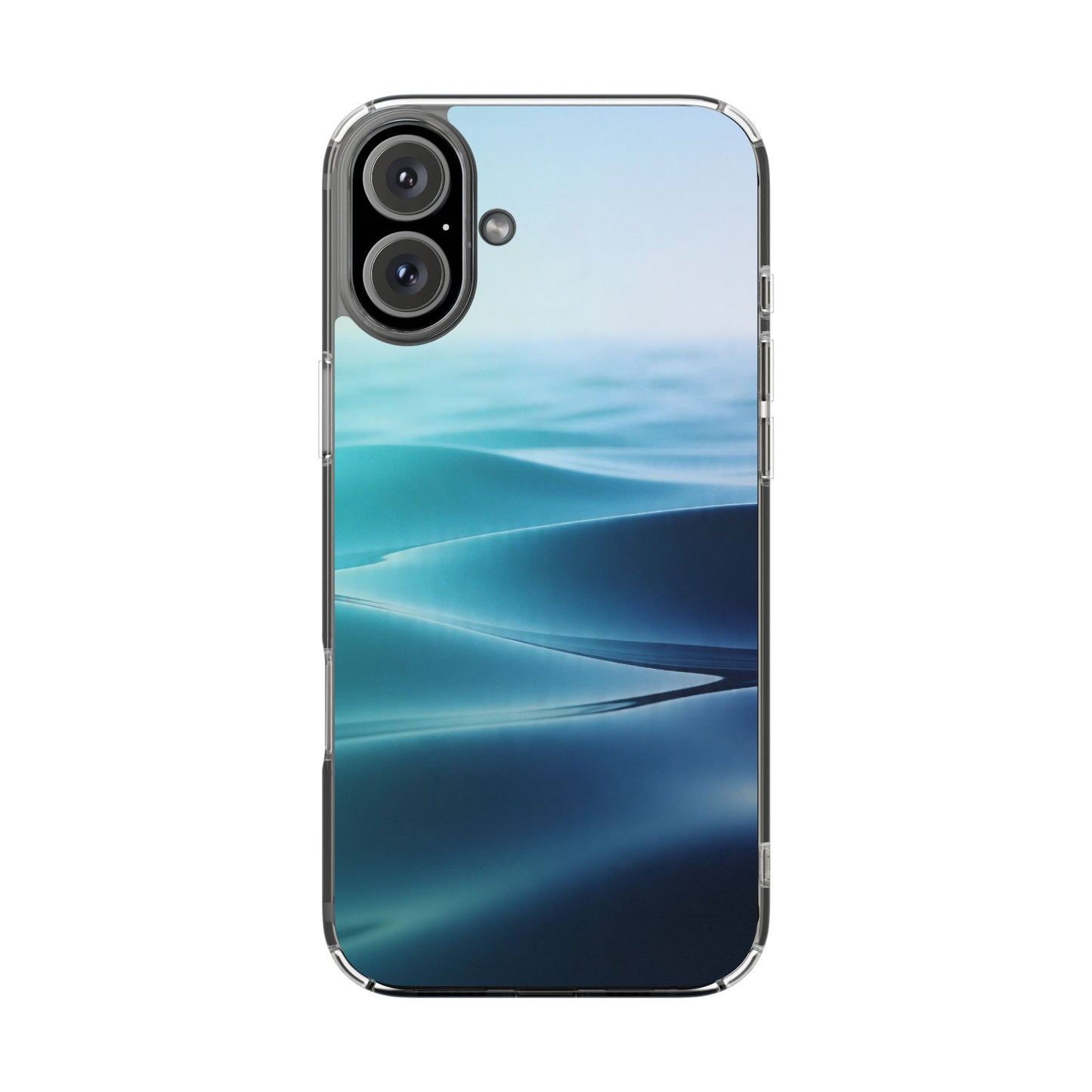 Serene Ocean Waves Clear Case - MagSafe Compatible Coastal Cover