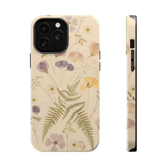 Pressed Wildflowers Vintage Herbarium Magnetic Case
