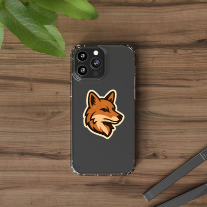 Clear Fox Emblem Phone Case - Vintage Wildlife Sticker Transparent Cover