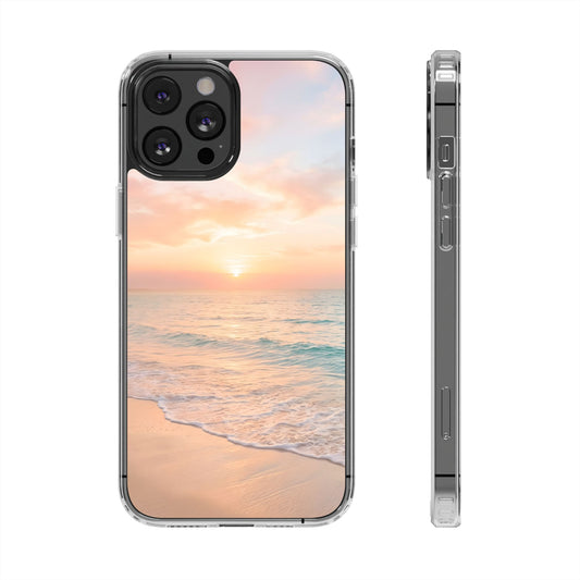 Serene Coastal Sunset Clear Case - MagSafe Compatible Beach Cover