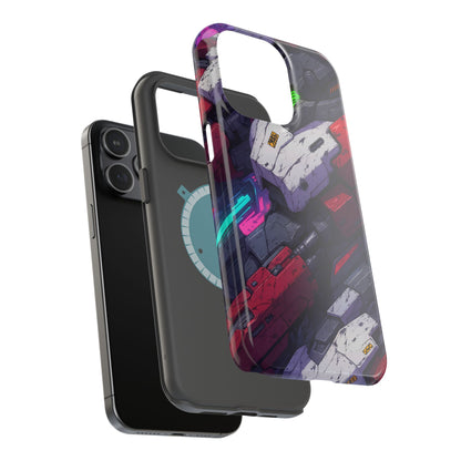 Cyber Armor: Battle-Worn Mecha Print MagSafe Case