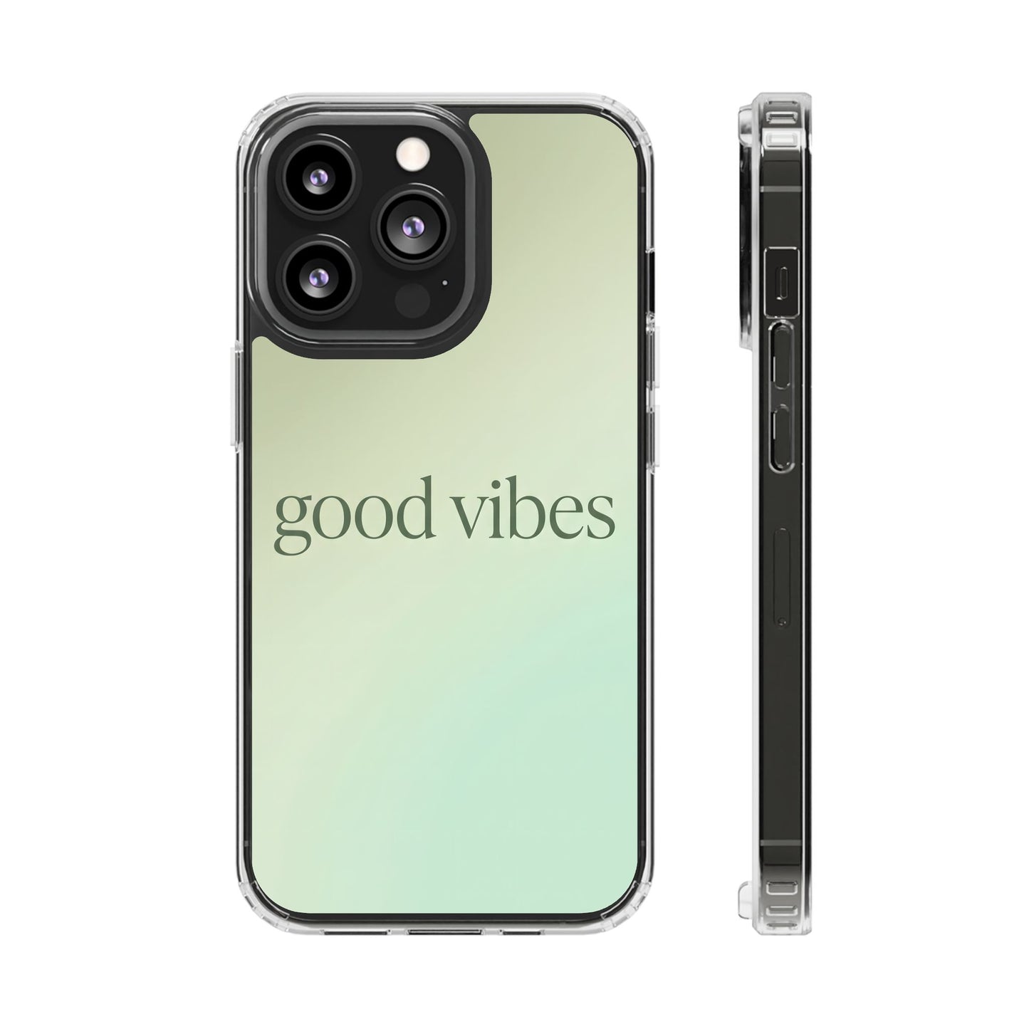 Good Vibes Sage Green Aura Case - MagSafe Compatible Aesthetic Cover