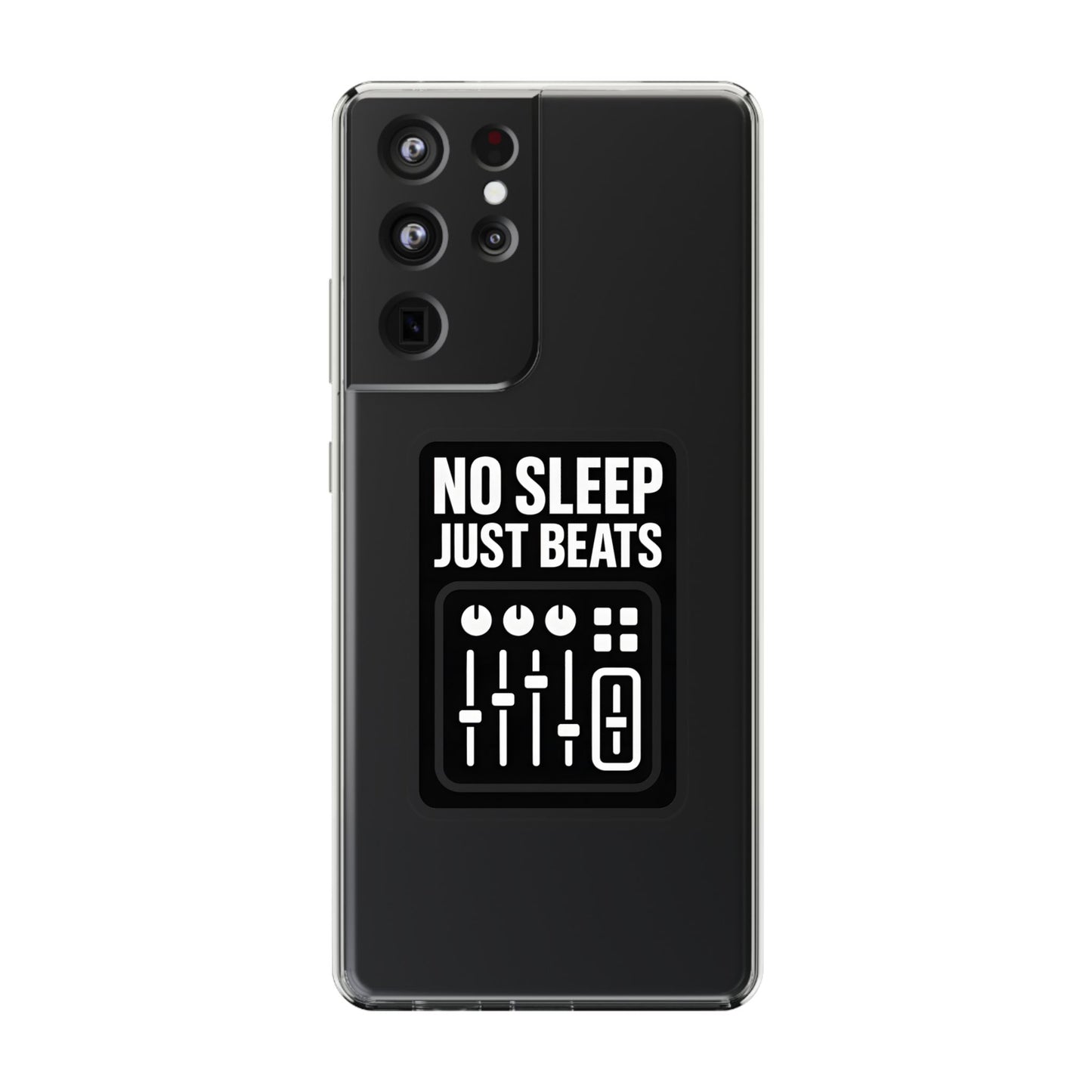 Clear "No Sleep Just Beats" Case - Minimalist DJ & Producer Transparent Cover