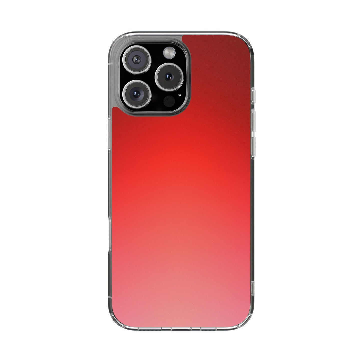 Vibrant Cherry Aura Clear Case - MagSafe Compatible Red Gradient Cover
