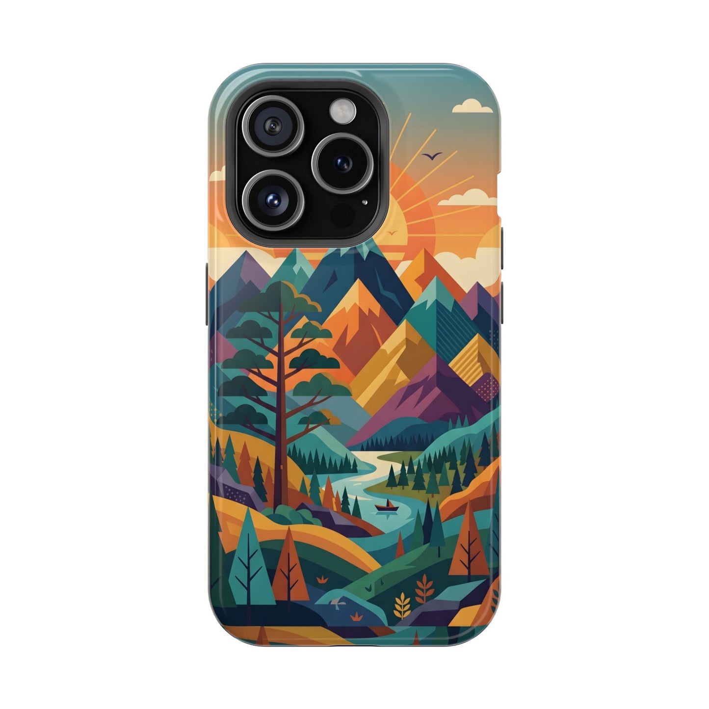 Retro Sunset Mountain Magnetic Impact Case